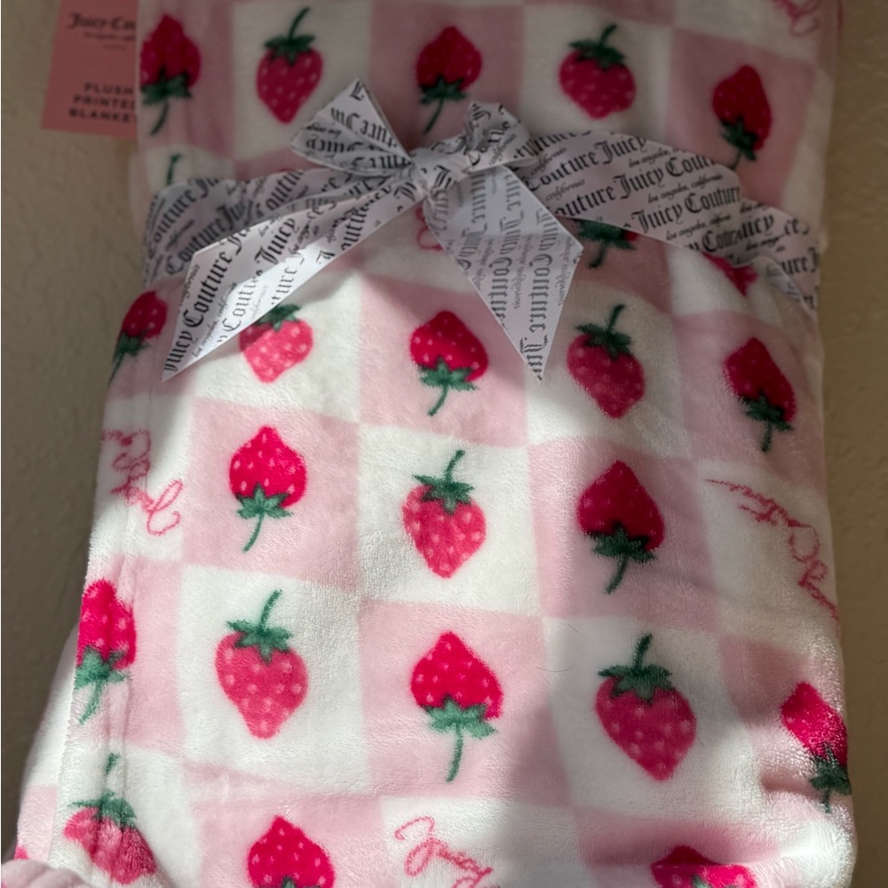 Juicy Couture Pink and Red Pajamas with Playful Strawberry Pattern